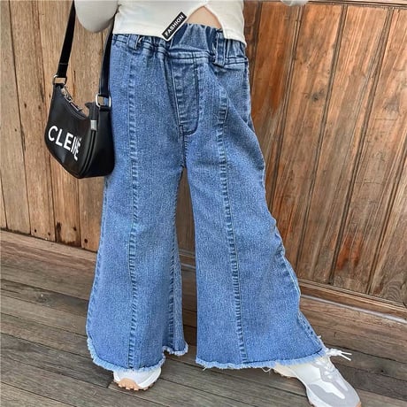 フリンジ付きワイドパンツ