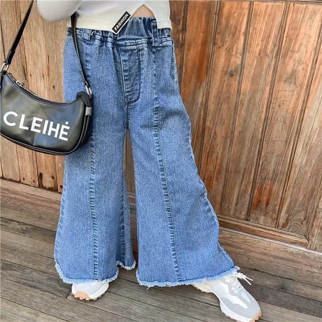 フリンジ付きワイドパンツ