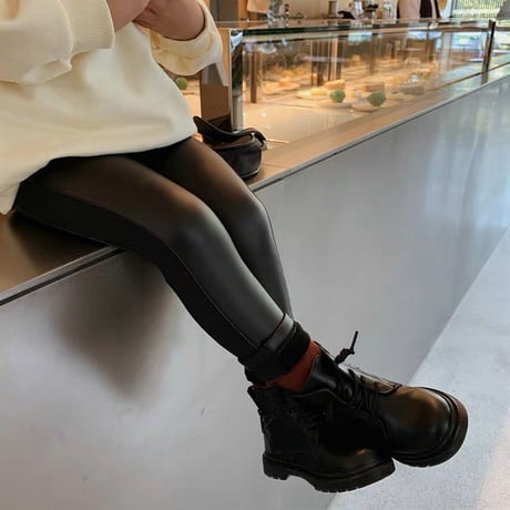 【即納品】裏起毛レザーパンツ