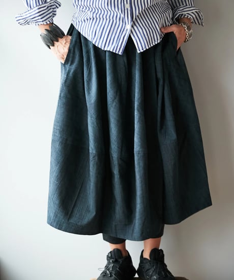 skirt  / 紬（青緑色）