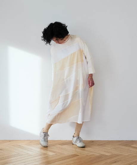 long sleeve dress / 胴裏（白色）
