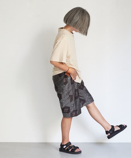 short pants / 大島紬（茶亀甲柄）