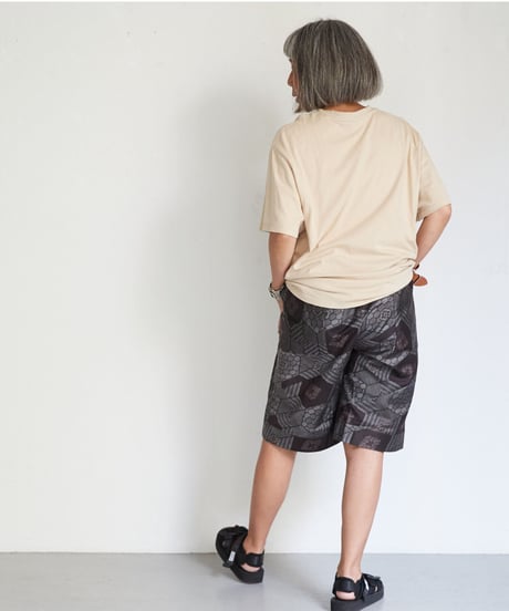 short pants / 大島紬（茶亀甲柄）