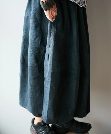 skirt  / 紬（青緑色）