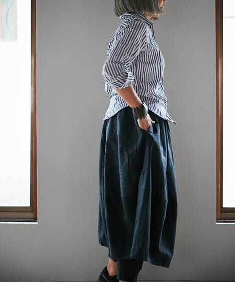 skirt  / 紬（青緑色）