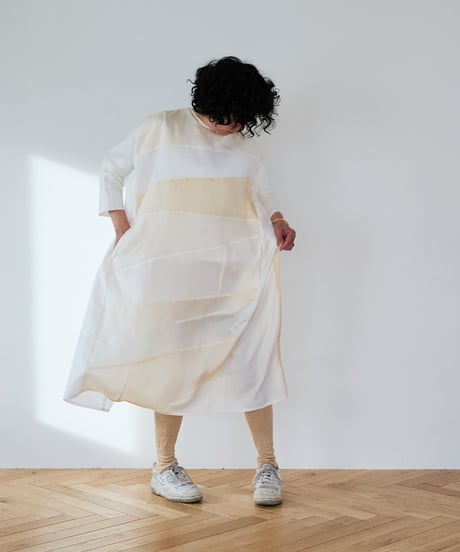 long sleeve dress / 胴裏（白色）