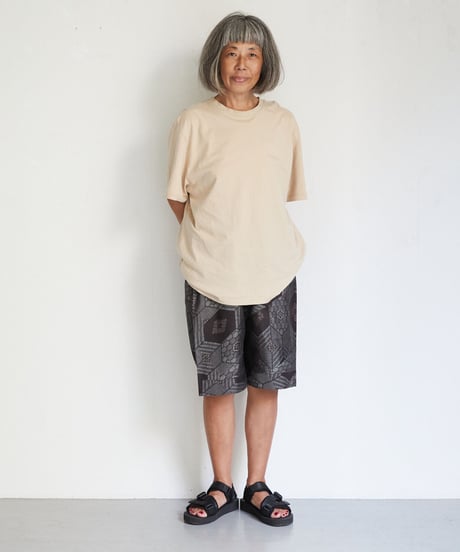 short pants / 大島紬（茶亀甲柄）