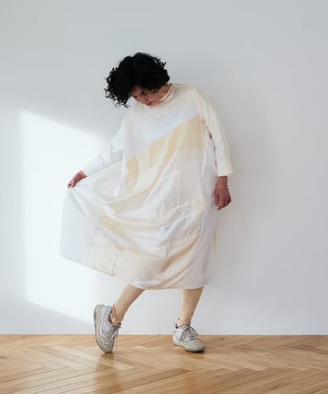 long sleeve dress / 胴裏（白色）