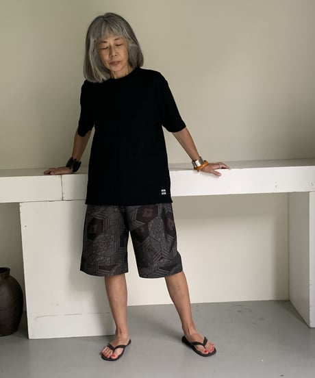 short pants / 大島紬（茶亀甲柄）
