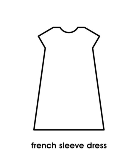 french sleeve dress / 大島紬（黒地にグレー模様）