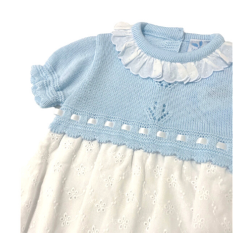 sardon セット Sardon/ 12M】Baby Blue Knit Lace Collar Rompe