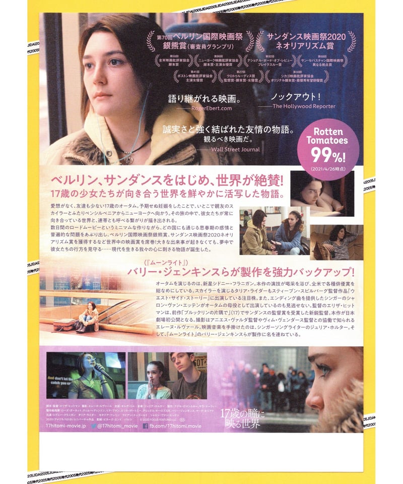 17歳の瞳に映る世界 | 映画チラシ・フライヤー・パンフレット販売 大辞典