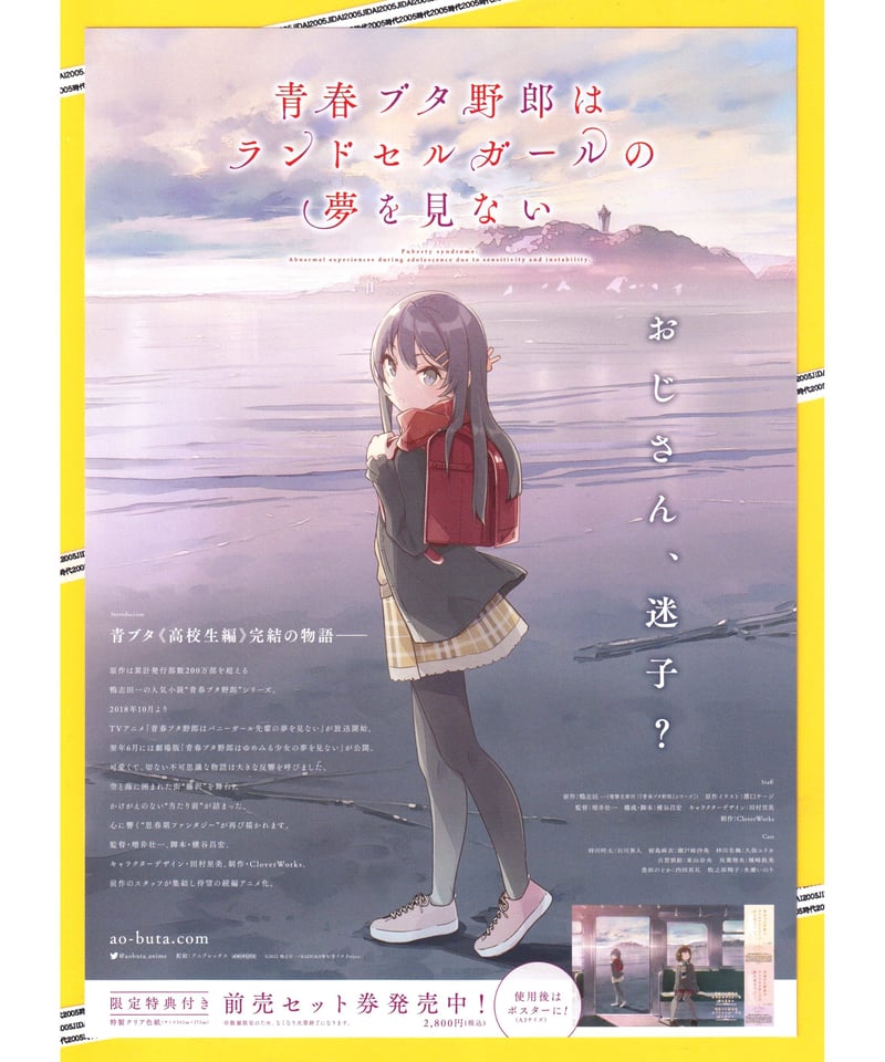 青春ブタ野郎はおでかけシスターの夢を見ない フライヤー 2種類 青春ブタ野郎はおでかけシスターの夢を見ない」前売り券