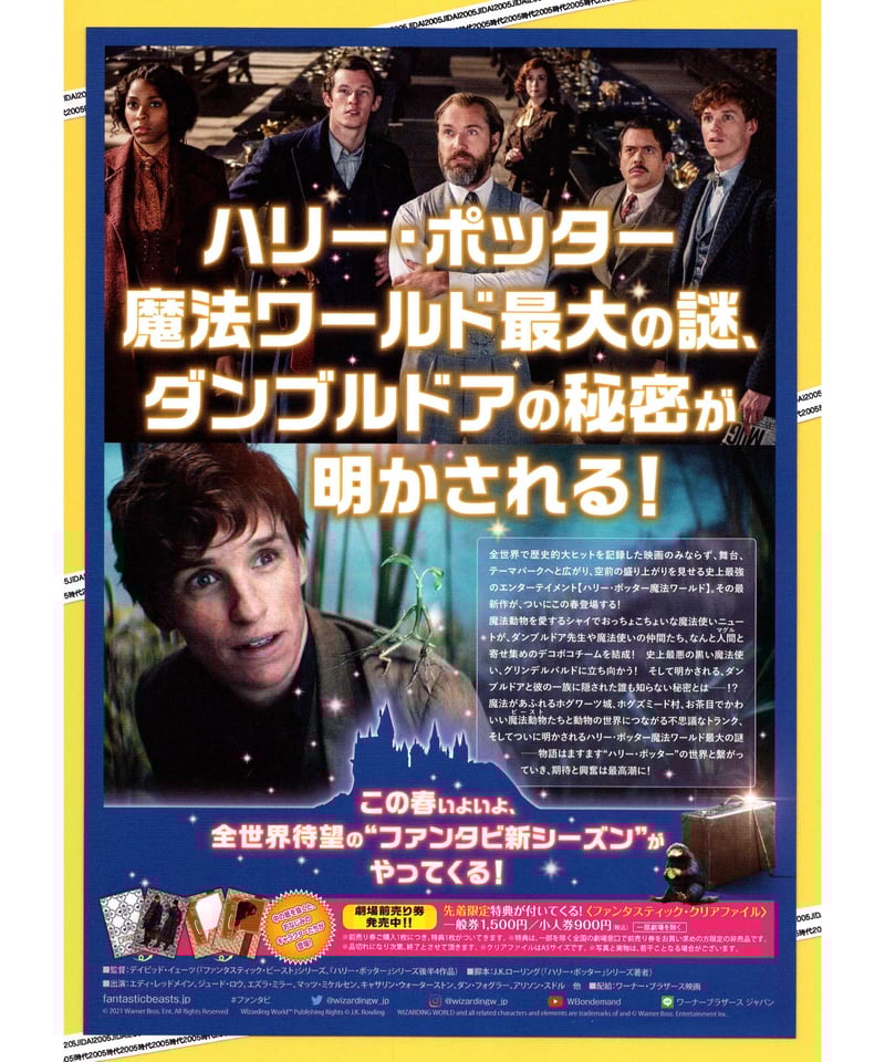 ファンタスティックビーストとダンブルドアの秘密パンフレット ファンタスティックビーストとダンブルドアの秘密パンフレット