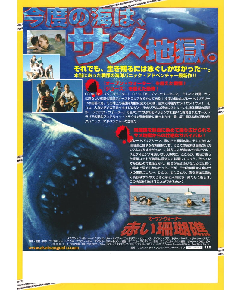 Ⓟ赤い珊瑚礁 オープン・ウォーター | 映画チラシ・フライヤー