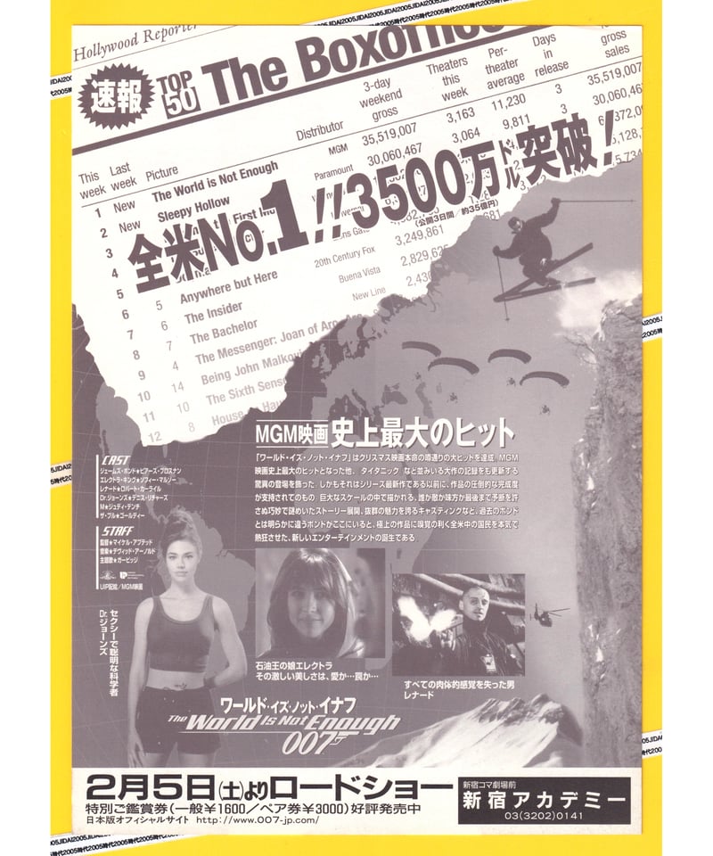 Ⓟ007／ワールド・イズ・ノット・イナフ［第19作］ | 映画チラシ