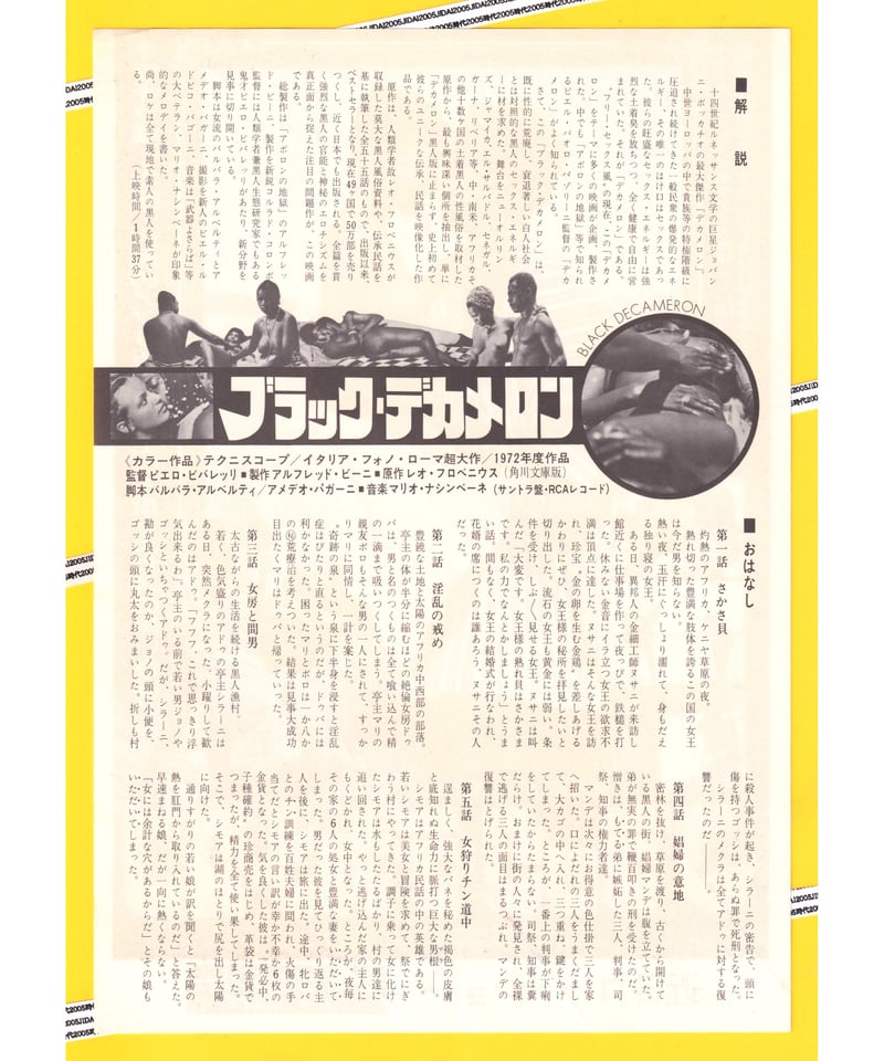 ブラック・デカメロン | 映画チラシ・フライヤー・パンフレット販売 大辞典