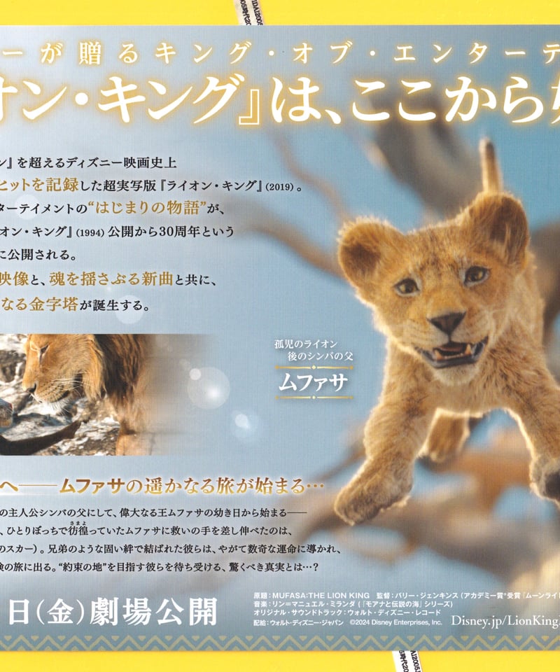 ①ライオン・キング −ムファサ− | 映画チラシ・フライヤー