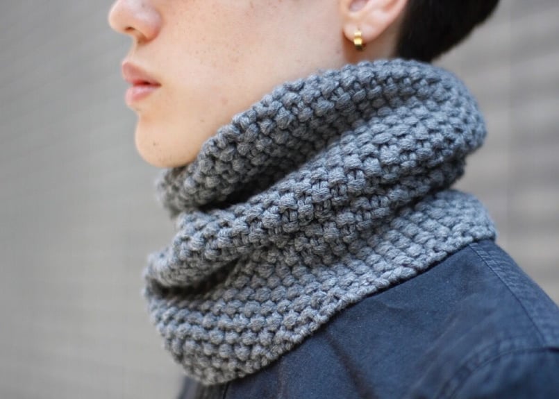 エルメス　スヌード　グレー　カシミヤ HERMES】【イタリア製】エルメス『カシミヤ スヌード