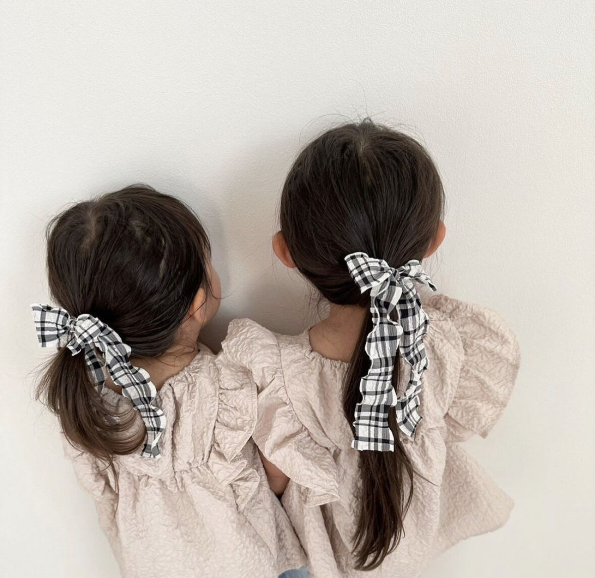 確認たらりんヘアリボン ヘアゴム128ふんわりキラキラスノー