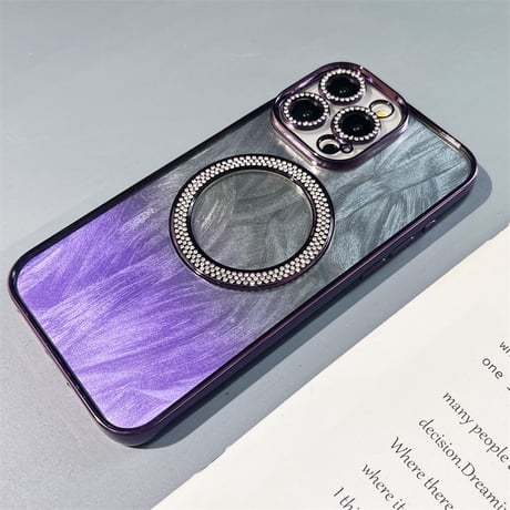 iphone ケース マグセーフ iphoneケース クリア おしゃれ メタリック M112
