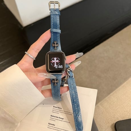 アップル ウォッチ series 10 バンド デニム apple watch バンド 二 重 おしゃれ M079