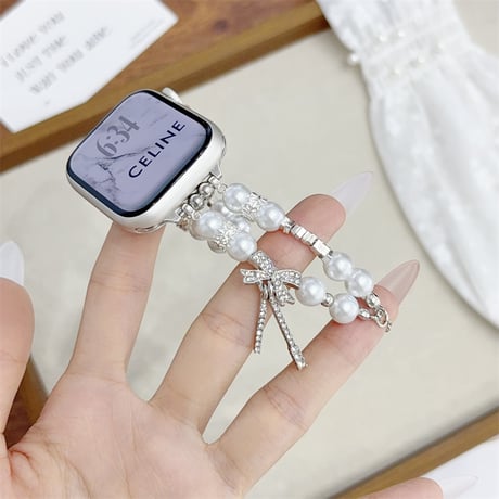 apple watch ブレスレット パール アップル ウォッチ バンド 女性 蒸れ ない M326