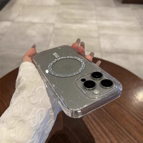 キラキラ iphone クリア ケース magsafe iphone18pro/17pro ケース 透明 かわいい M090
