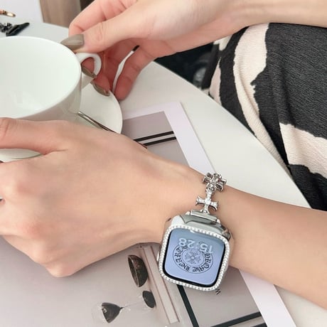 アップル ウォッチ ブレスレット apple watch バンド キラキラ「保護ケース付き」M123