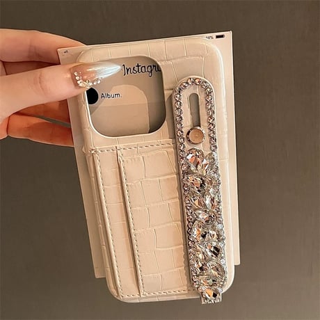 iphone16 ケース ベルト付き カード 収納 iphone ケース デコ M161