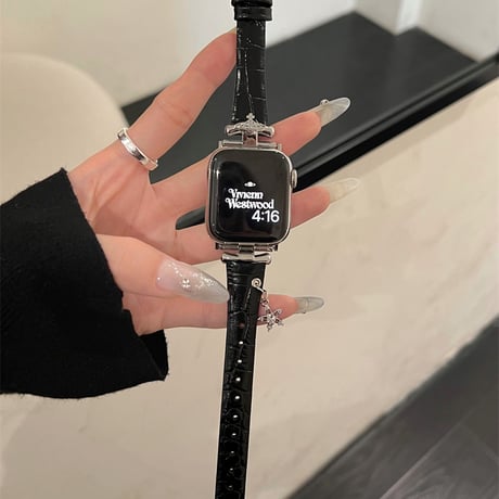 アップル ウォッチ シリーズ 10 バンド レザー apple watch バンド 可愛い チャーム付き M078