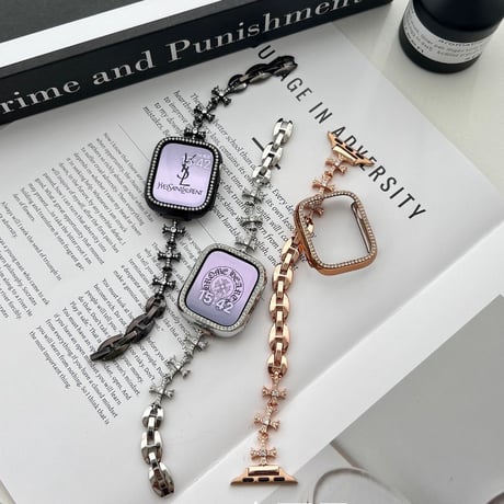 アップル ウォッチ ブレスレット apple watch バンド キラキラ「保護ケース付き」M123