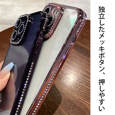 iphone18pro max/17pro ケース キラキラ クリア iphone ケース 透明 可愛い【カメラ保護フィルム付き】M064