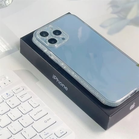 iphone16/16pro ケース クリア ガラス iphone ケース キラキラ 透明 M001