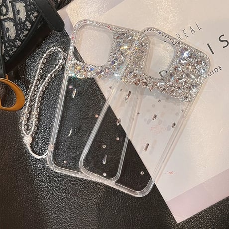 【カメラ保護リング付き】iphone17/17pro ケース デコ クリア iphone ケース キラキラ 女子 人気 M046