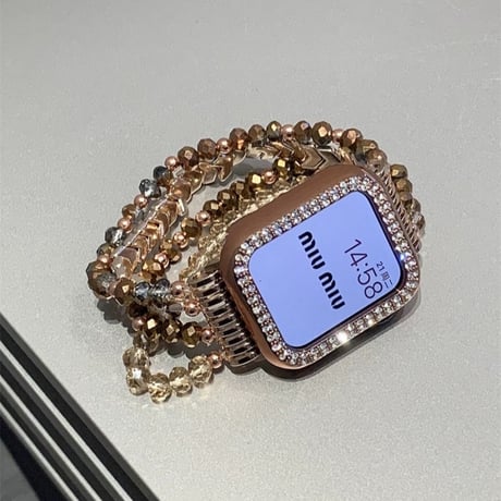 apple watch ブレスレット 重ね 付け アップル ウォッチ 10 バンド 女性 「apple watchケース付き」M243