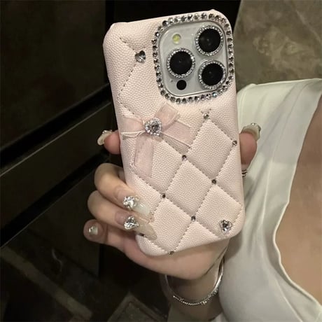 「カメラ保護リングプレゼント！」iphone17/16pro ケース リボン ハンドメイド iphone ケース ピンク 人気 女子 M255