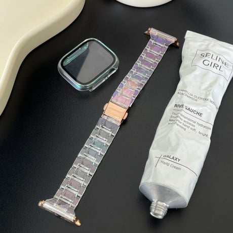 アップル ウォッチ バンド クリア かわいい apple watch バンド ケース【バンド＆保護ケース2点セット】M114