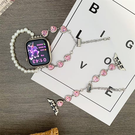 アップル ウォッチ ブレスレット apple watch バンド キラキラ パール ラインストーン M275