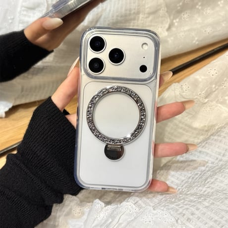 magsafe 対応 iphone17 ケース クリア iphone17pro ケース かわいい スタンド M298