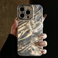 iphone16 ケース ハート iphone16pro/15 ケース ウェーブ パール スマホケース カメラ保護 M268