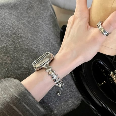 apple watch バングル アップル ウォッチ バンド キラキラ【バンパーケース付き】M128