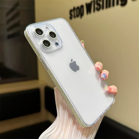 iphone16/16pro ケース クリア ガラス iphone ケース キラキラ 透明 M001