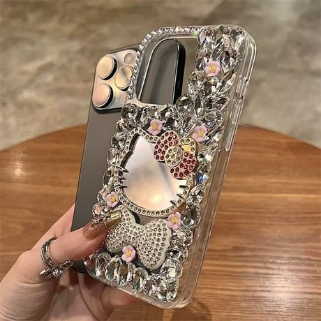 iphone16 デコ ケース iphone16pro/15 ケース キラキラ ストーン リボン の スマホケース M280