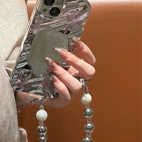 iphone ケース ミラー バタフライ iphone ケース 韓国 可愛い M115
