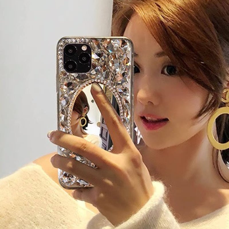 iphoneケース キラキラ ミラー 付き iphone ケース デコ M034 | ruer