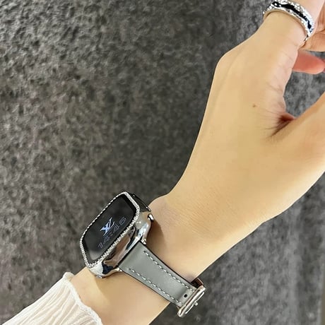 【保護ケース付き】アップル ウォッチ バンド 女性 人気 apple watch バンド レザー 細い M204