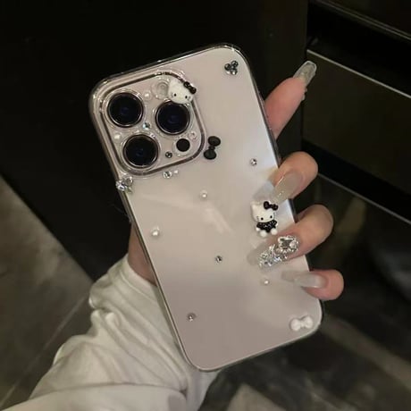 iphone17/17pro ケース ラインストーン iphone16/15 ケース 透明 可愛い デコケース スマホ リボン M279