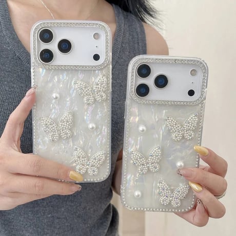 キラキラ iphone ケース デコ 蝶々 iphoneケース 大人可愛い M313
