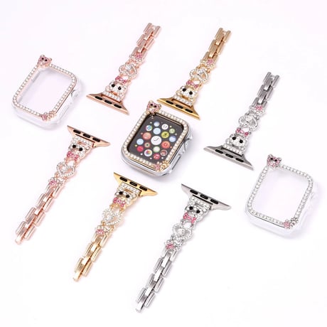 apple watch ブレスレット クマ アップル ウォッチ バンド 可愛い 「保護ケース付き」M162